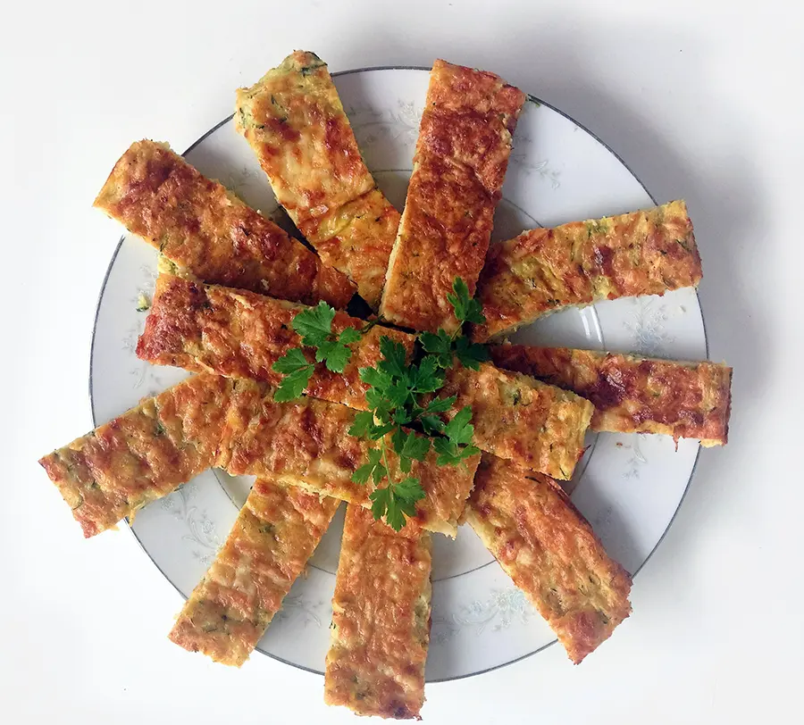 Zucchini (courgette) slice ready to eat